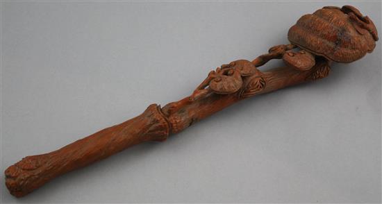 A Chinese wood ruyi sceptre, 35cm